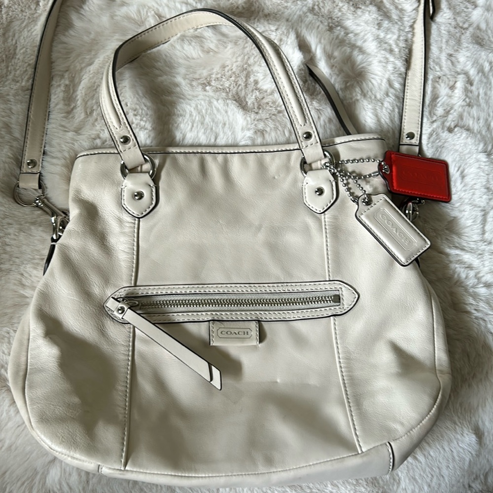 Coach white purse.